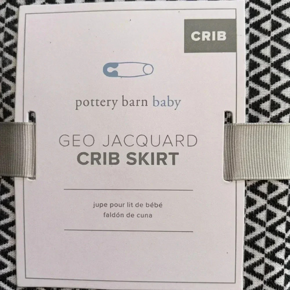 Modern Geo Jacquard Crib Skirt NEW - by Pottery Barn Baby -100% Cotton - Picture 3 of 6